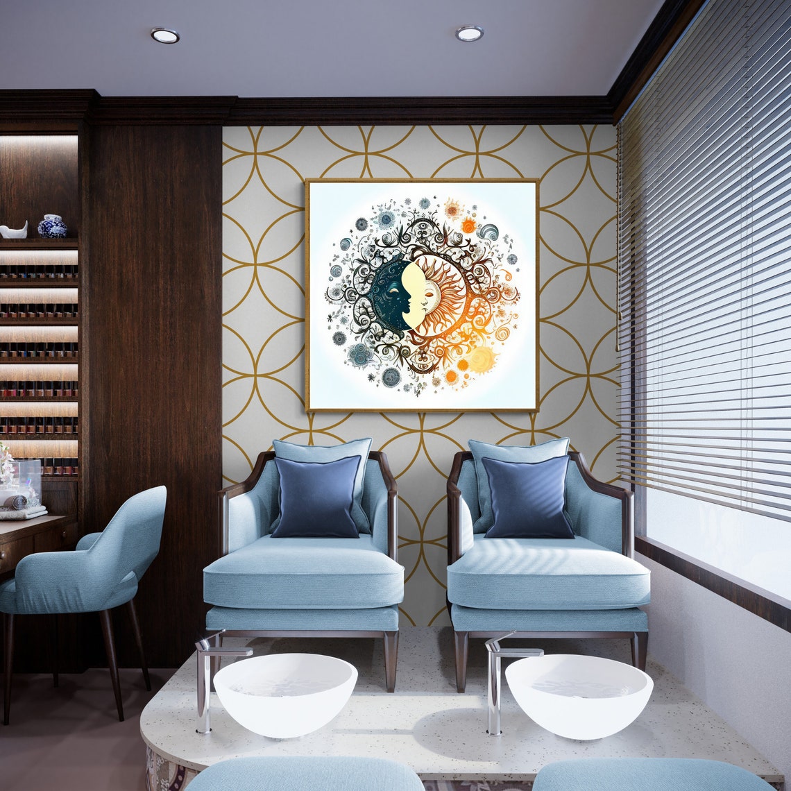 Mandala Art Sun E Moon Zen Wall Art Home Decor Mandala Wall Decor Custom Size Colourful Art Prints Art Wall Print Decor - Image 2