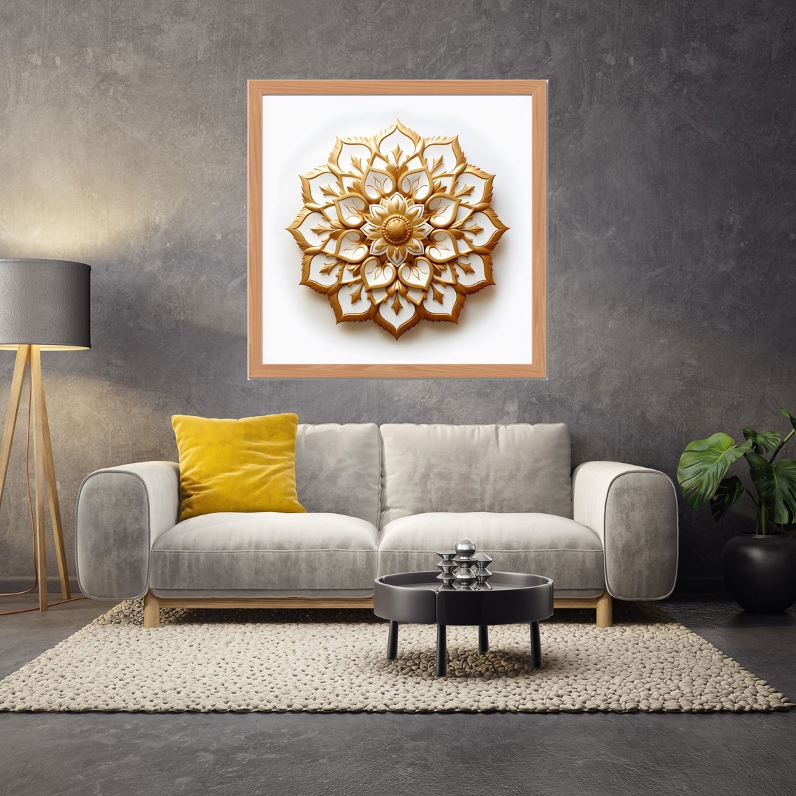 3d Golden Mandala Art Zen Wall Art Home Decor Mandala Wall Decor Custom Size Colourful Art Prints Art Wall Print Decor - Image 2