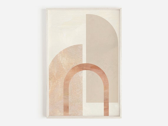 Broken Arch Geometric Wall Art Wall Art Modern Art Boho Wall Art Abstract Art Boho Decor Mid Century Art Neutral Texture