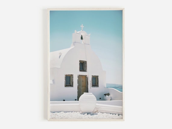 Greek Church Print Art Greece Print Cathedral Photography Greece Wall Art Santorini Church Print Print