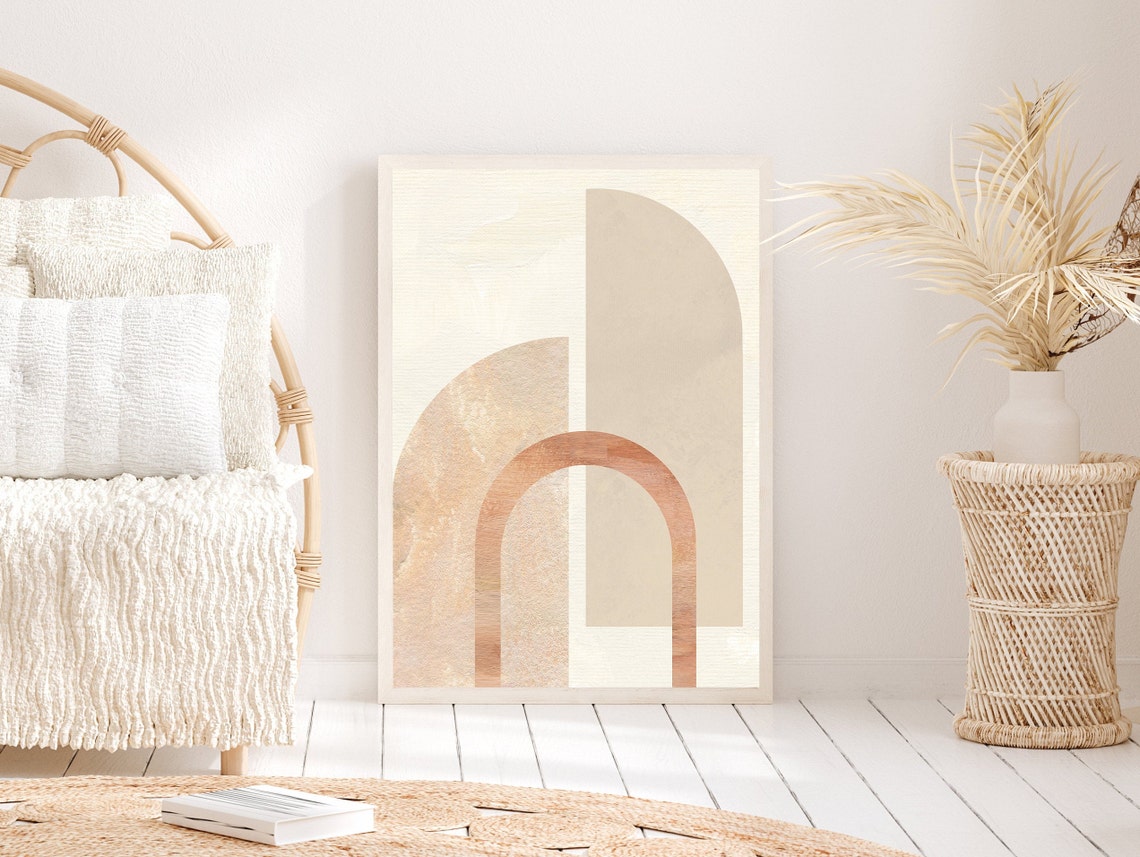 Broken Arch Geometric Wall Art Wall Art Modern Art Boho Wall Art Abstract Art Boho Decor Mid Century Art Neutral Texture - Image 3