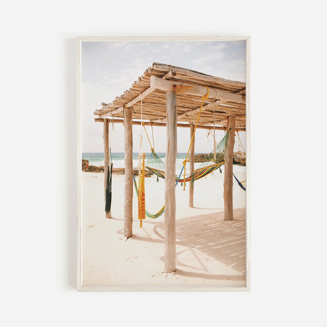 Hammock On The Beach Mexico, Coastal Travel Poster
