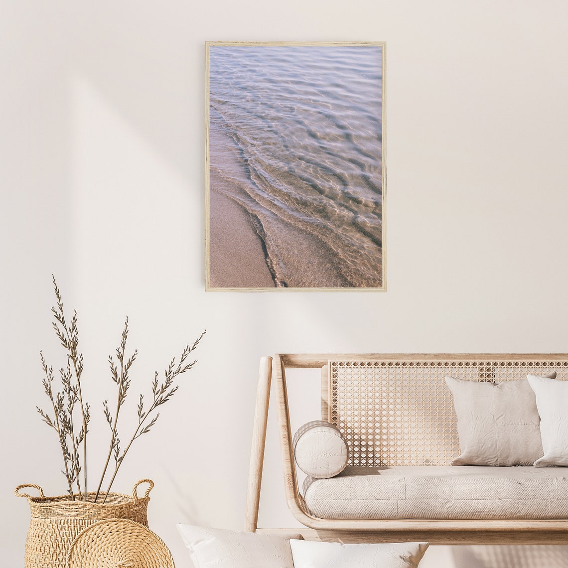 Gentle Ocean Ripples Pastel Sand Shoreline Minimal Travel Poster - Image 3