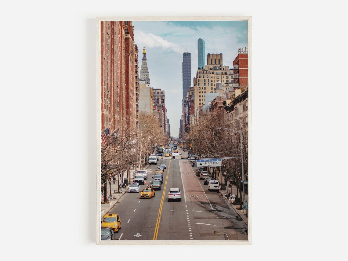 New York City Street Photo Aerial Travel Poster