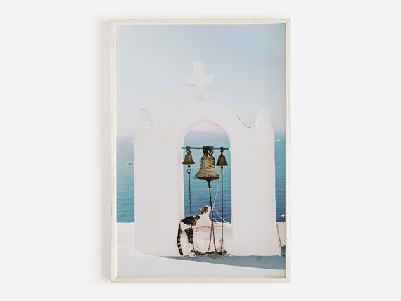 Church Bells Print, Santorini Greek Island Art