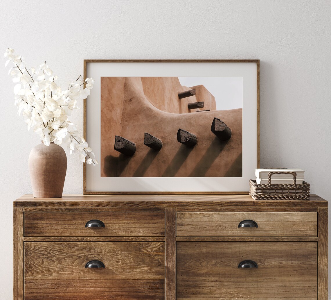 Santa Fe Adobe House Architecture Print, Southwestern Decor - Image 3