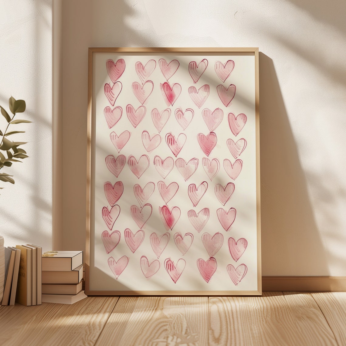 Heart Doodle Drawing Art Trendy Coquette Aesthetic Girly Apartment Decor Feminine Poster Love Club Wall Art Frilly Girls Room Art - Image 4