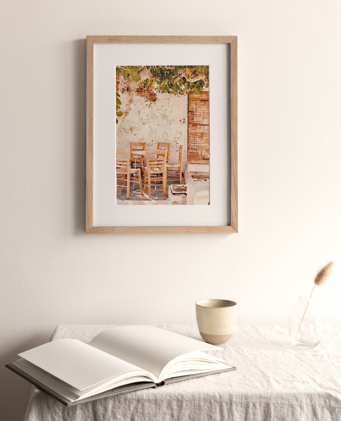 Taverna In Greece Oia Travel Poster, Greek Cafe - Image 4