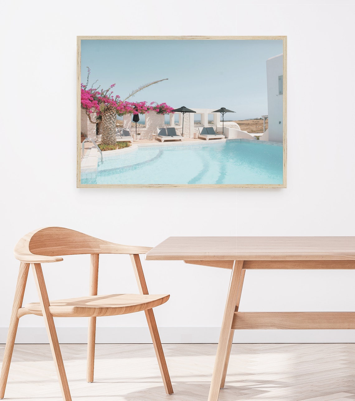 Rhodes Greece Print Greece Art Travel Poster Poolside In Greece Greek Island Life Greek Pool Print Rhodes Photography Print - Image 3