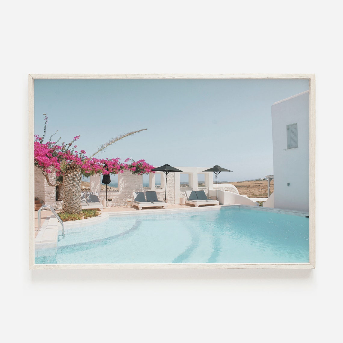 Rhodes Greece Print Greece Art Travel Poster Poolside In Greece Greek Island Life Greek Pool Print Rhodes Photography Print