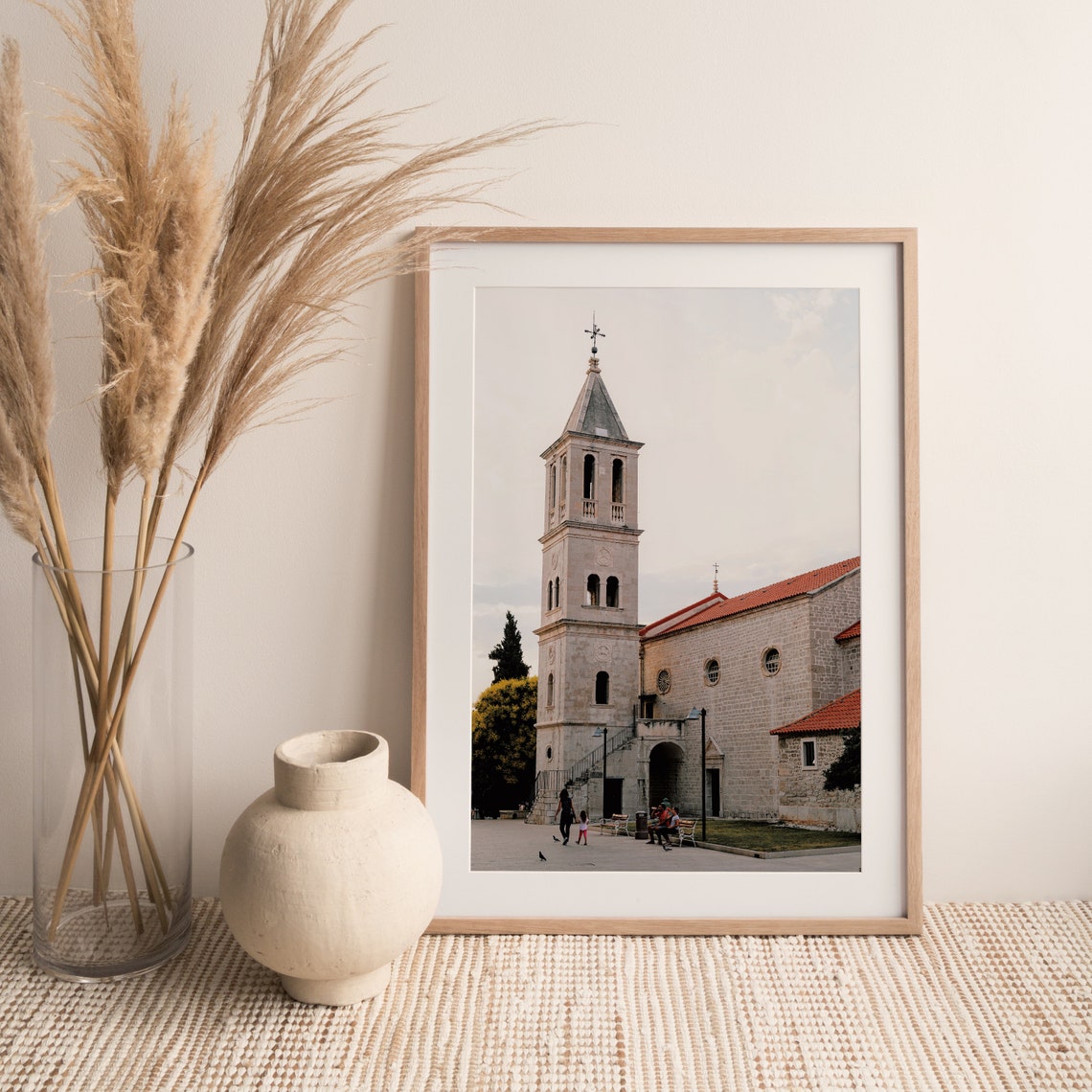Historic Stone Church Bell Tower Old Town Square Croatia Photo Poster - Image 3