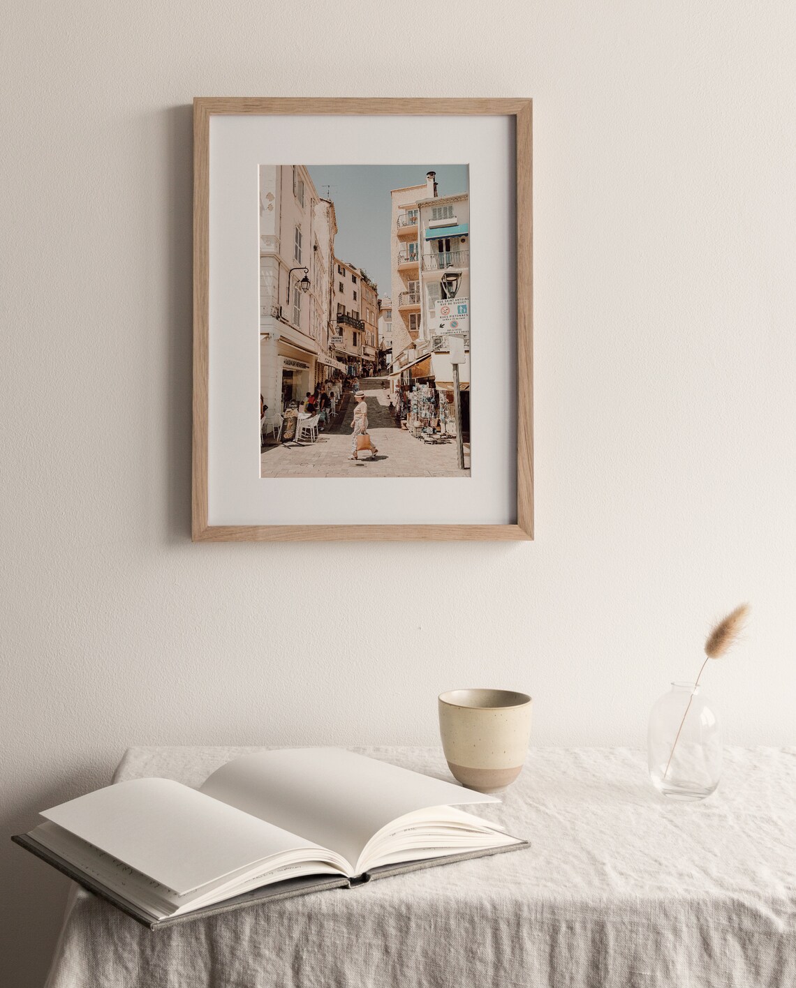 Cannes Old Town Street Le Suquet Cafes Mediterranean France Poster - Image 3