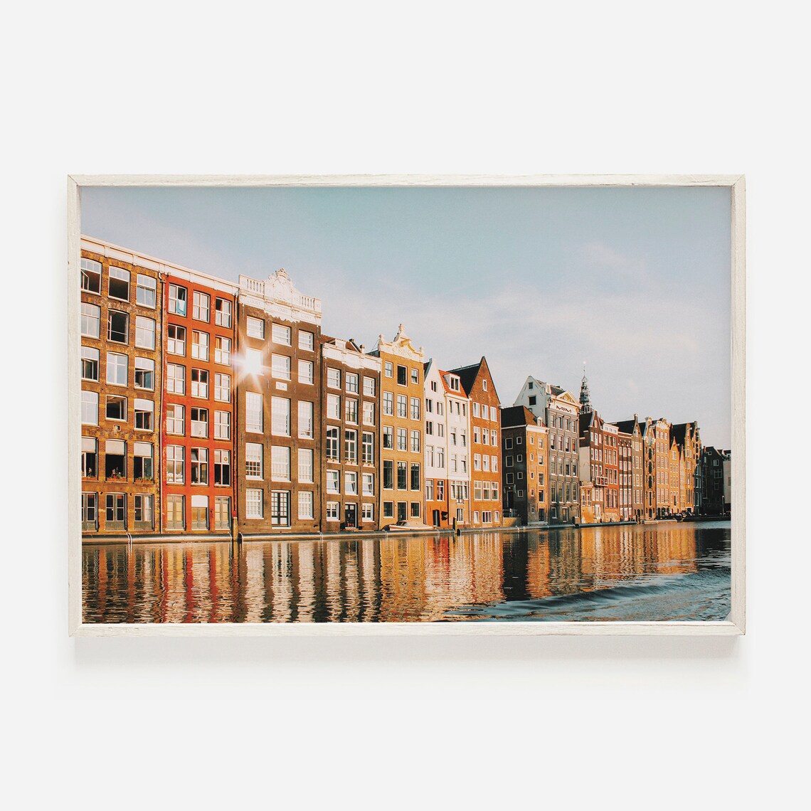 Amsterdam Travel Poster, Europe Canal Homes