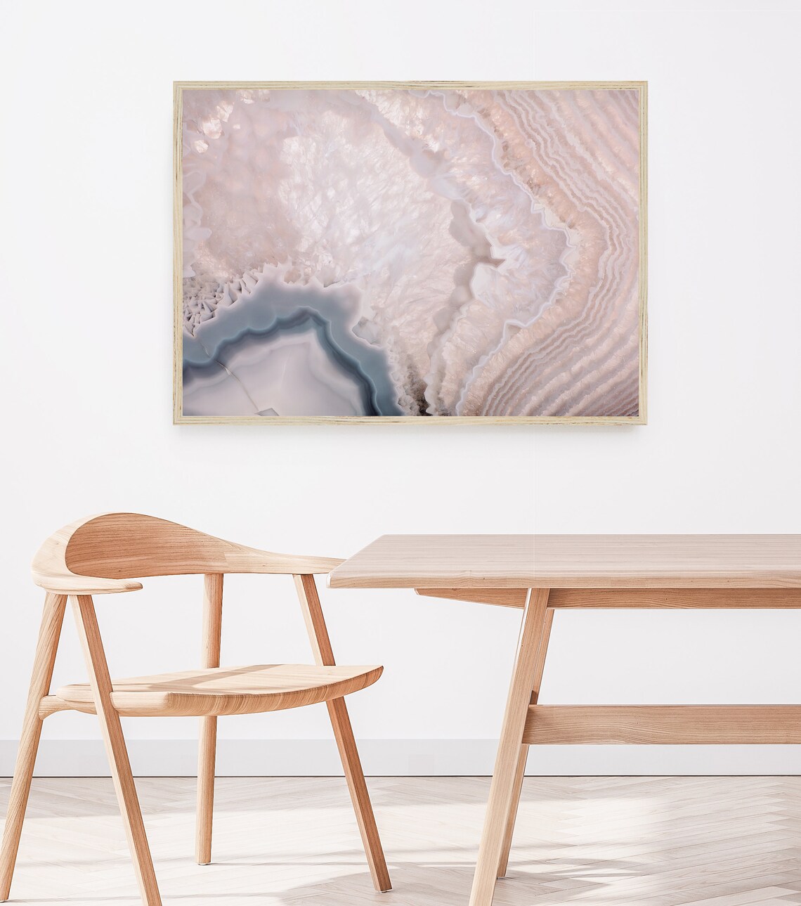 Agate Art Pastel Geode, Boho Wall Art Print - Image 2