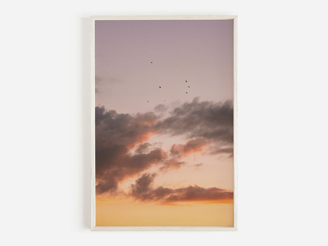 Sunset Cloud Pastel Boho Beach Art Print