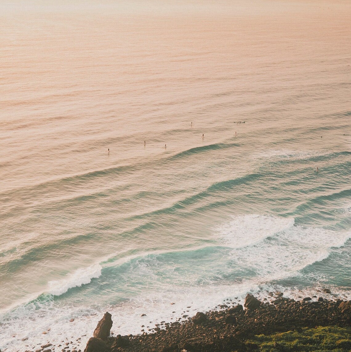 Aerial Beach Sunset, Pastel Ocean Landscape Art - Image 2