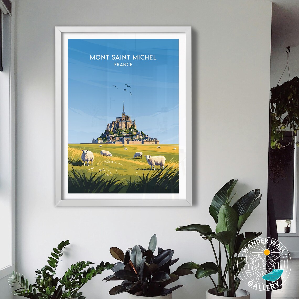 Mont Saint Michel France Island Abbey Sheep Meadow Travel Poster - Image 3