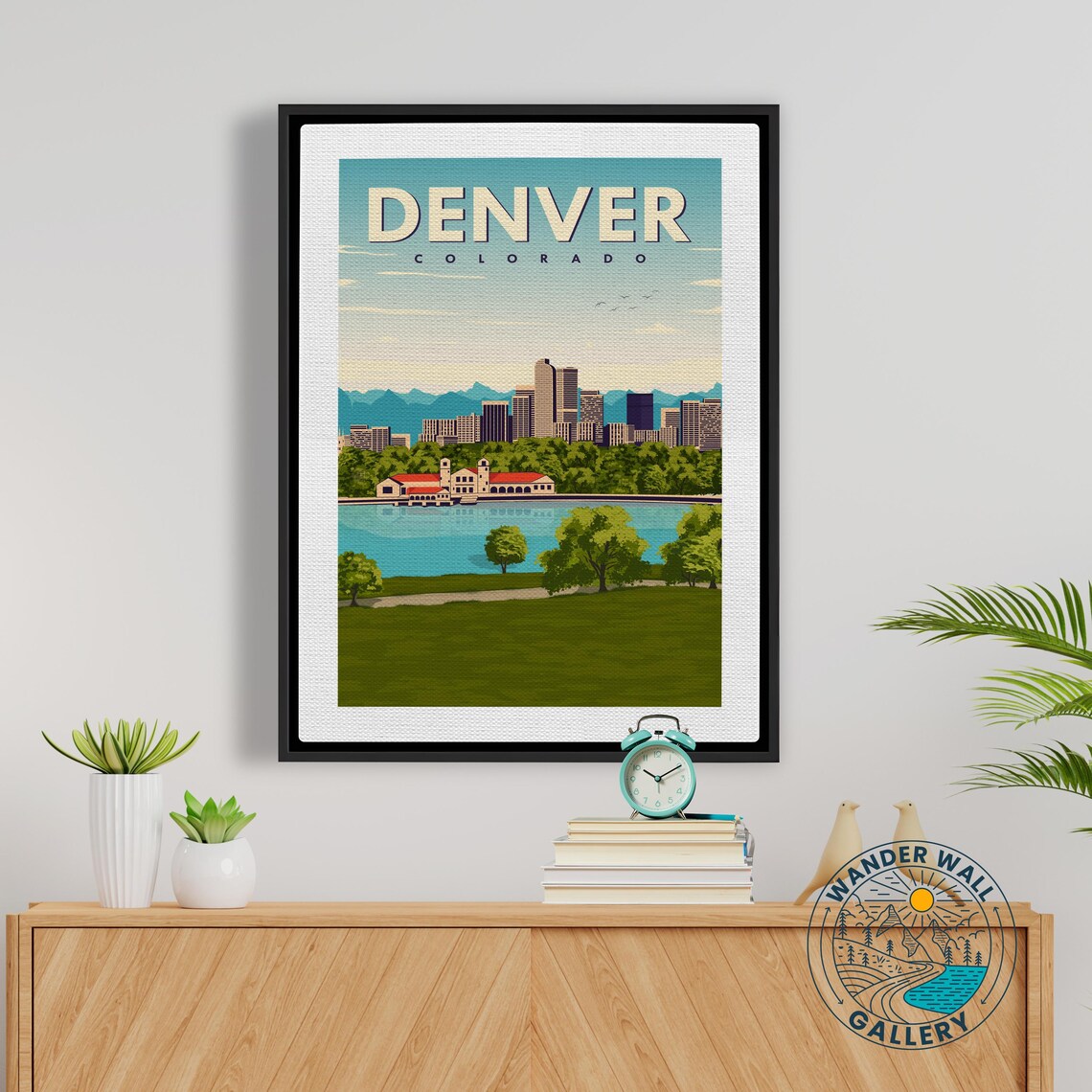 Denver Colorado Mountain Skyline Lakeside Retro Travel Poster - Image 5
