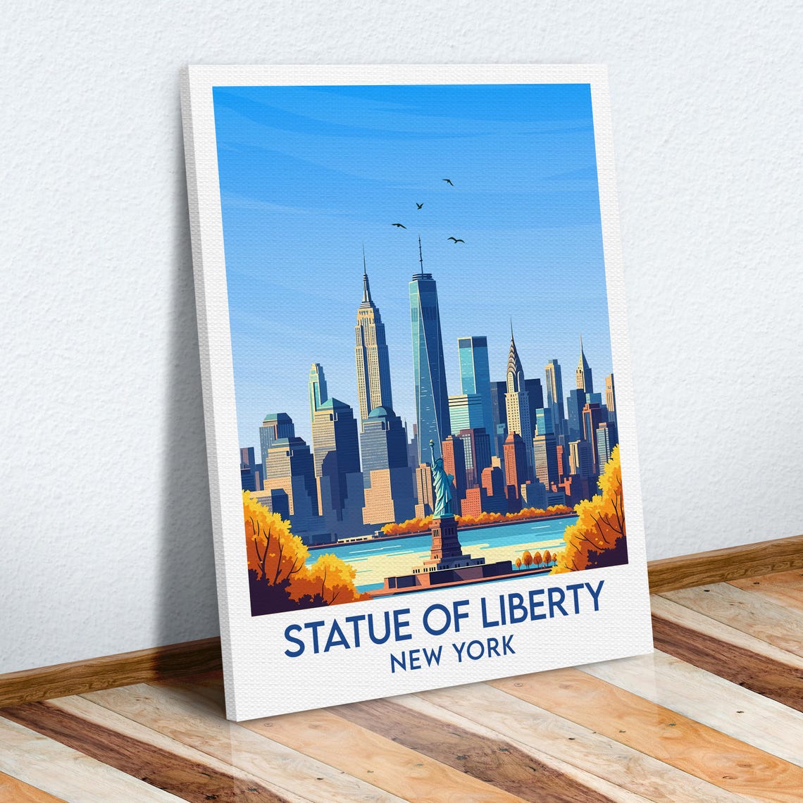 Statue of Liberty New York Manhattan Skyline Fall Autumn Poster - Image 6