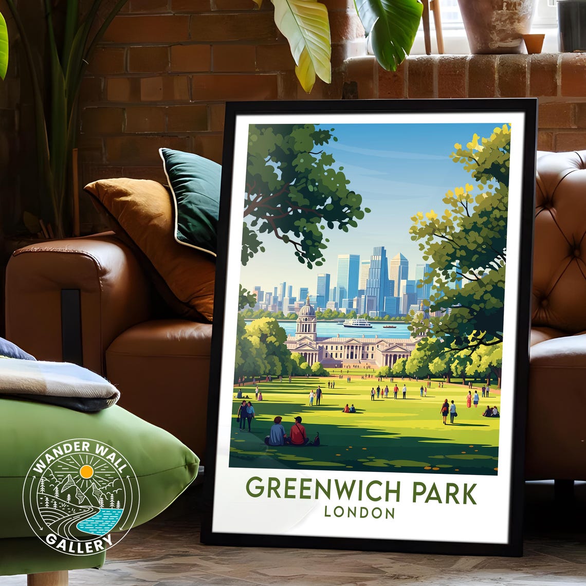 Greenwich Park London Naval College Thames Skyline Summer Day Poster - Image 6