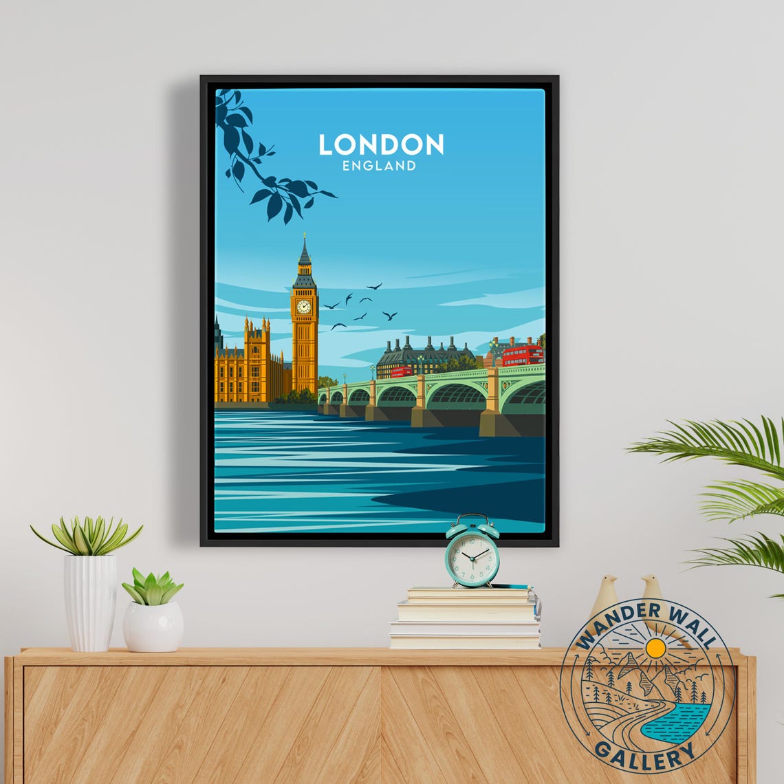 London England Big Ben Westminster Bridge Moonlit River Poster - Image 5