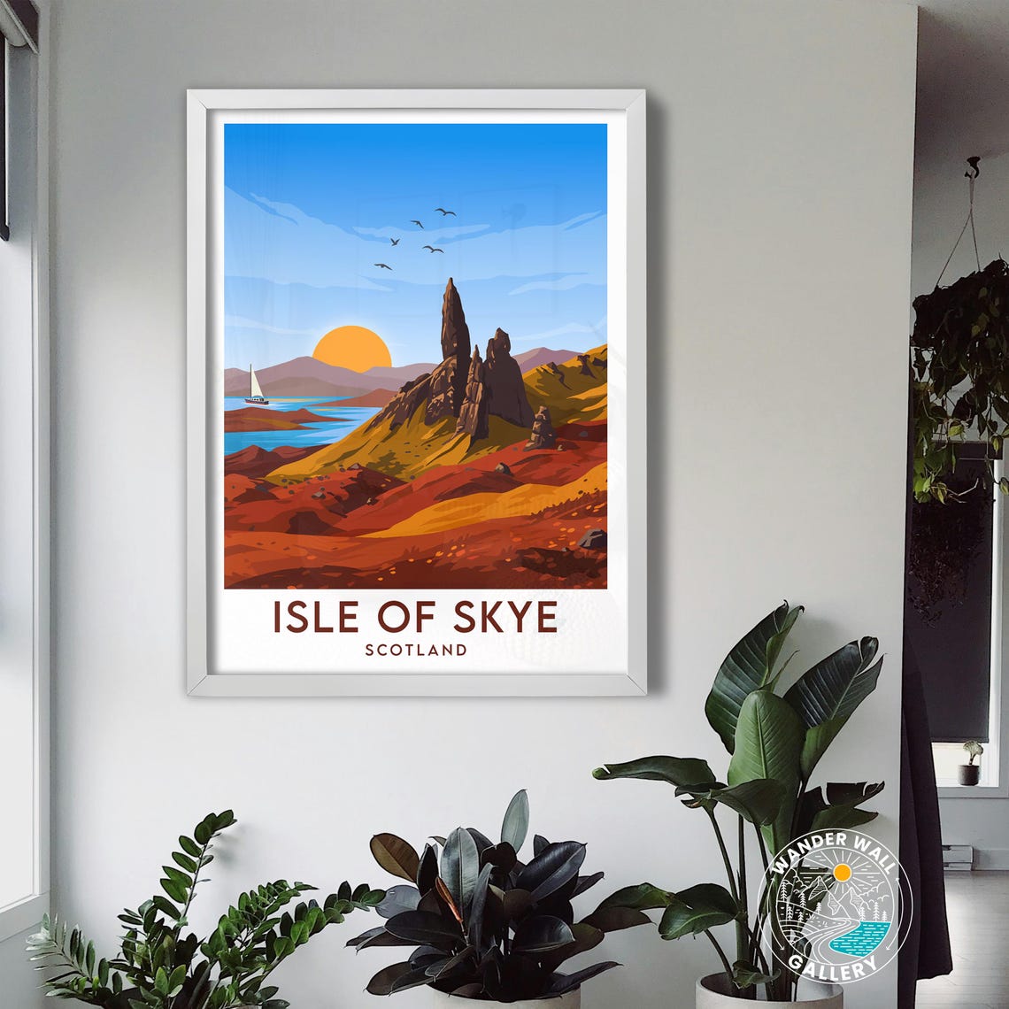 Isle of Skye Scotland Rocky Pinnacles Ram Golden Sunset Poster - Image 3