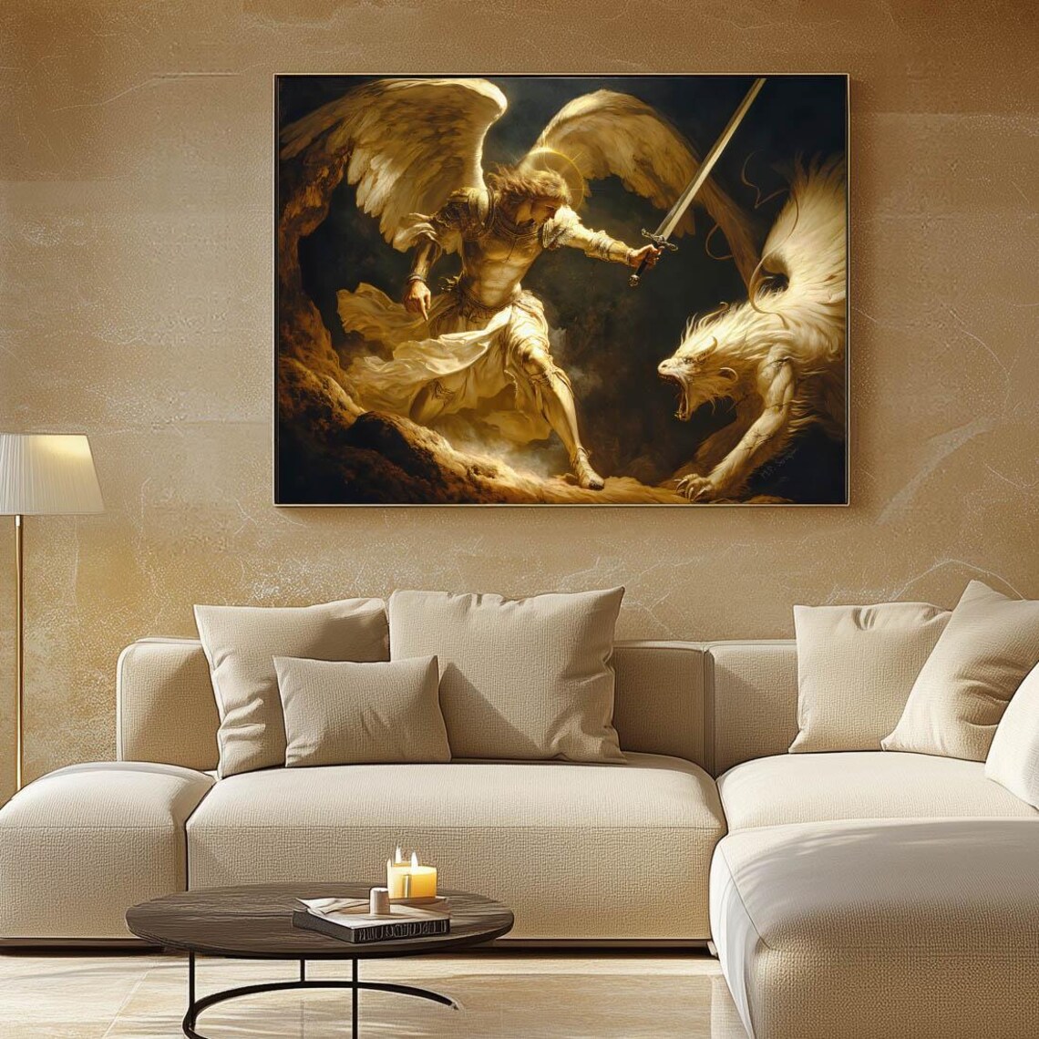 Saint Michael The Archangel In Battle Art Print - Image 4