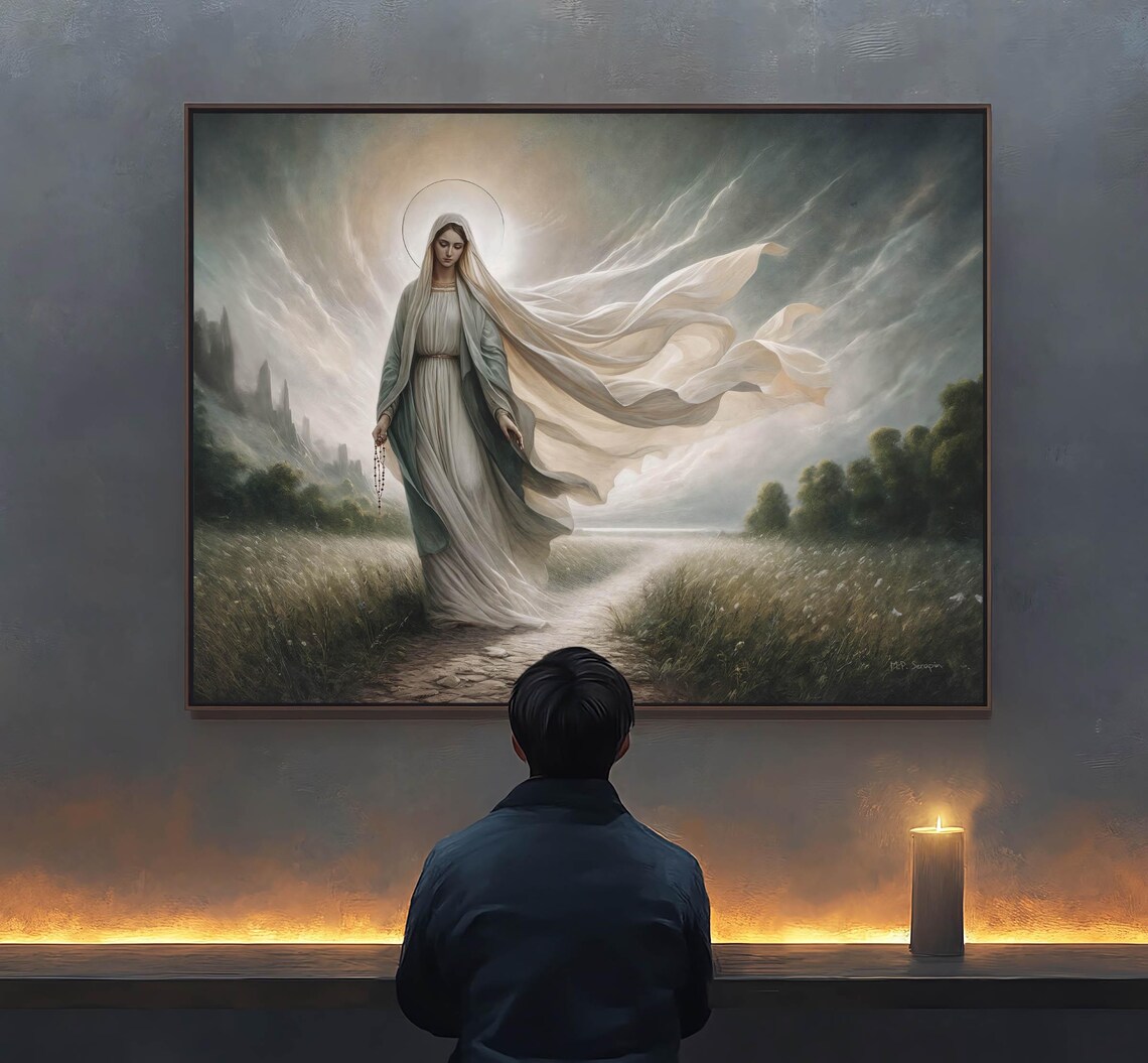 Via Maria, Marian Landscape Spiritual Art Print - Image 2