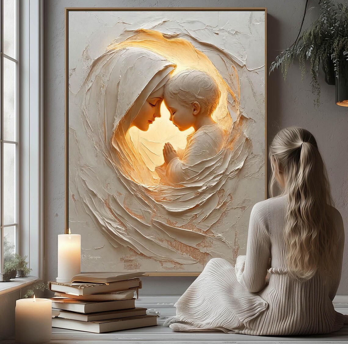 Madonna And Child, Virgin Mary With Baby Jesus Art Print - Image 3