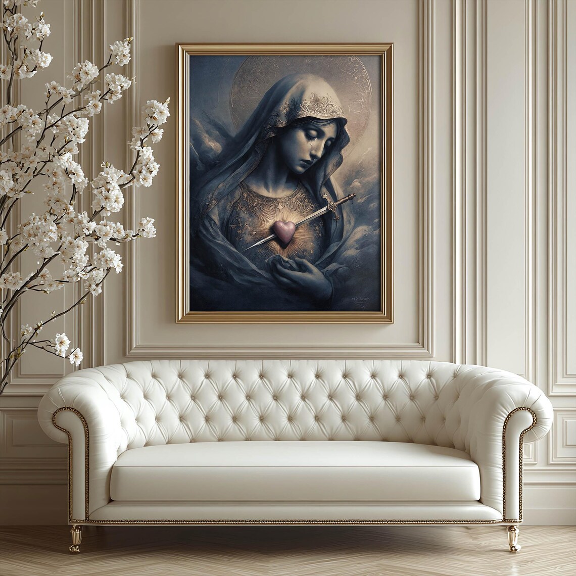 Mater Dolorosa Our Lady Of Sorrows Pierced Heart Dark Moody Gothic Poster - Image 4