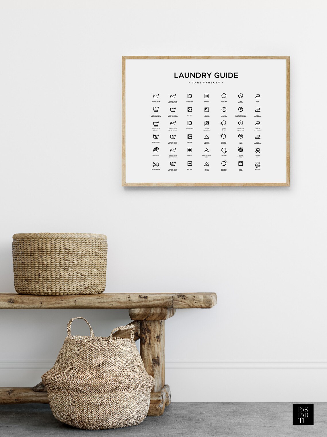 Laundry Care Guide Signs Art Print, Laundry Room Decor - Image 4