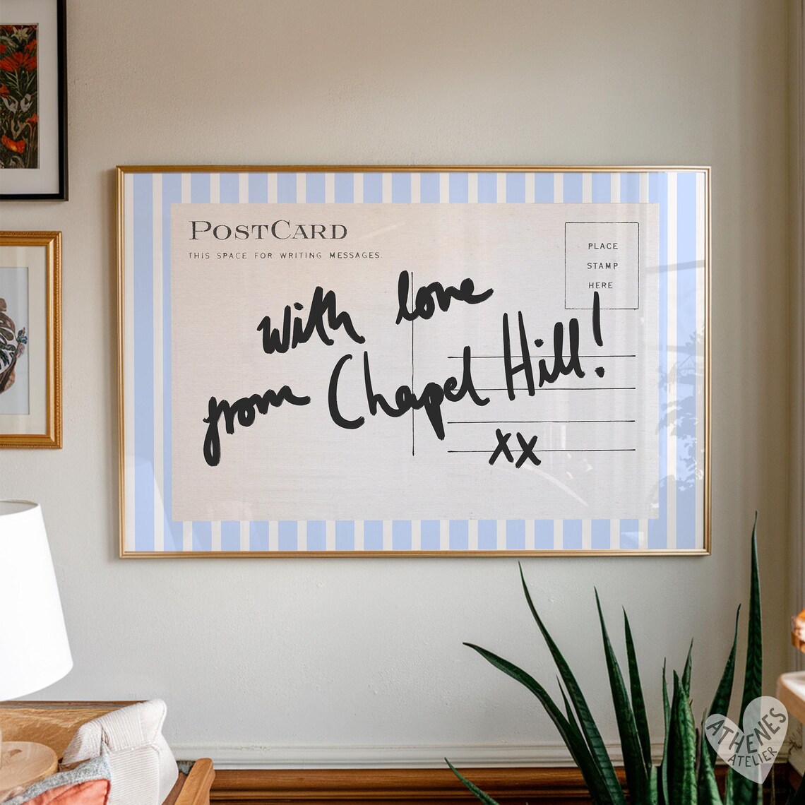 Chapel Hill Retro Horizontal Stripe Art Print
