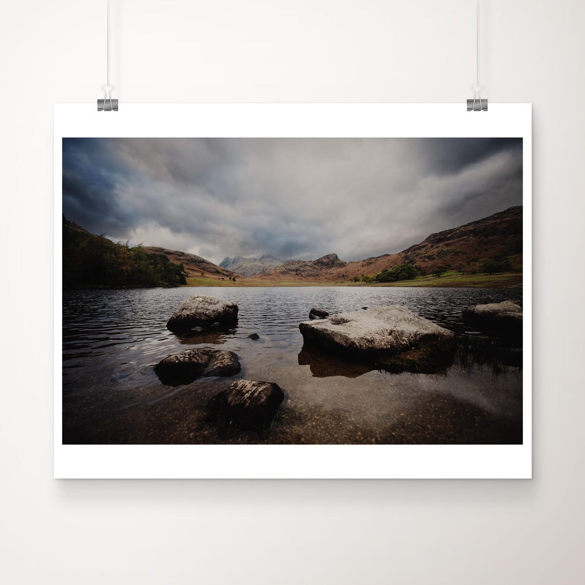 Blea Tarn Lake District Dramatic Cloudy Sky Photograph Poster