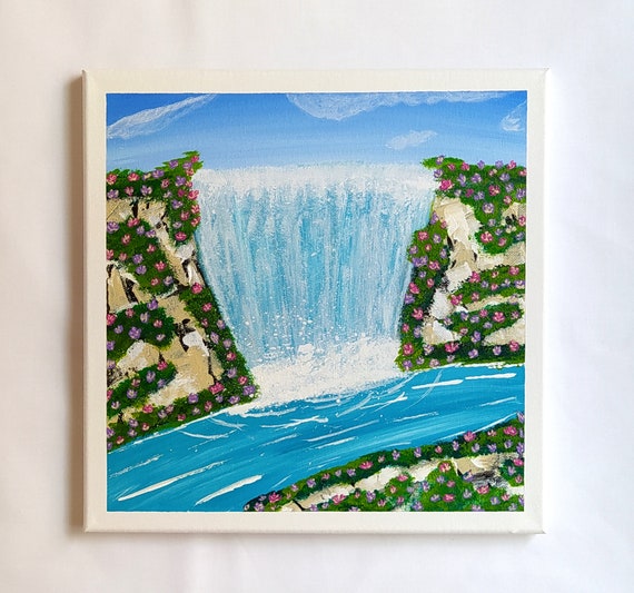 Waterfall 2 Ways Up Side Down Waterfall Landscape Scenery Nature Painting On Wall Art Dcor Housewarming Gift