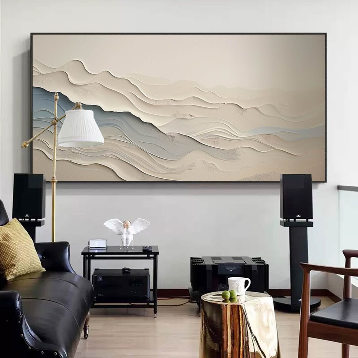 Beige Abstract Wave Wall Art Print, Minimalist - Image 5