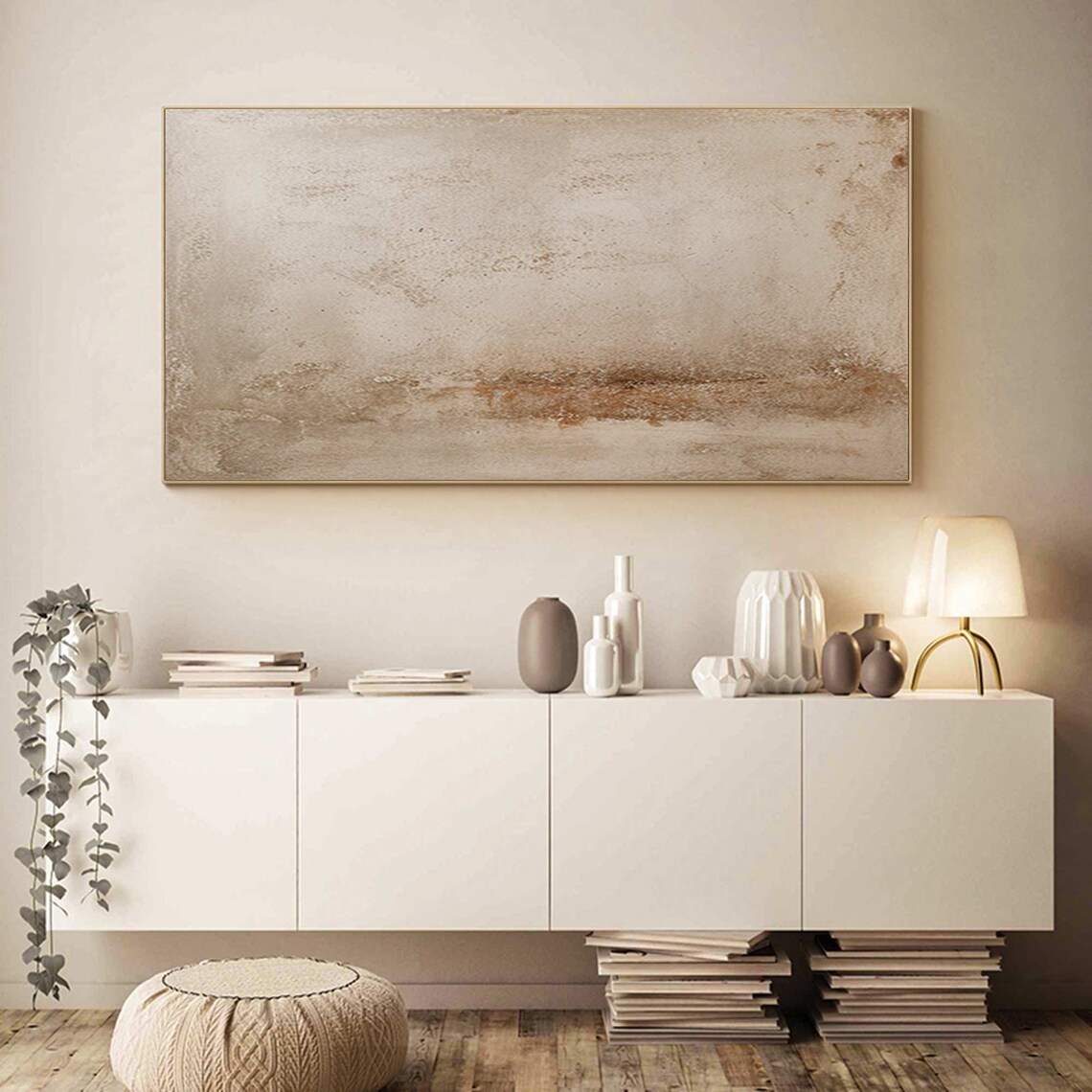 Beige Abstract Wabi Sabi, Neutral Wall Art Print - Image 2