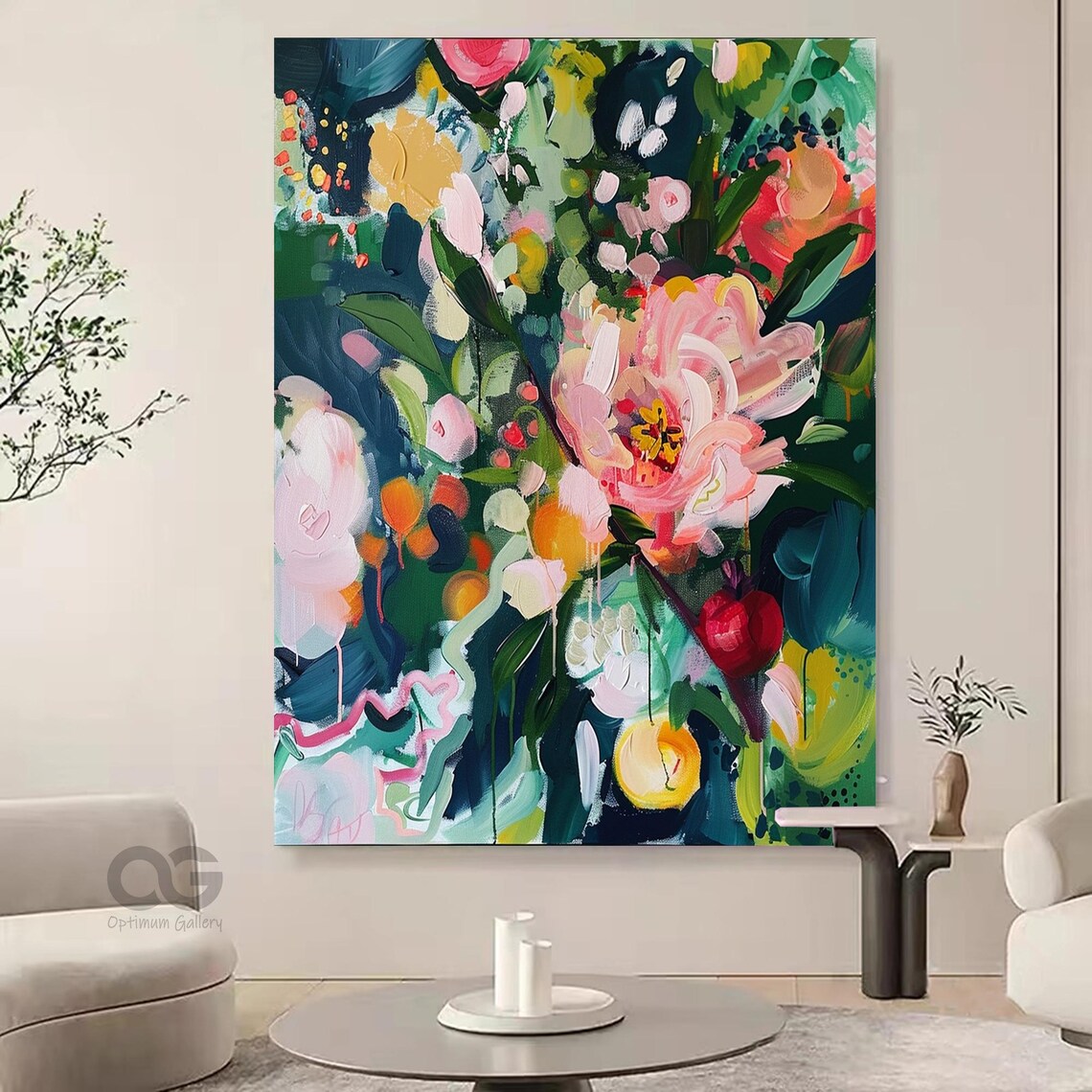 Abstract Garden Flower Art Print, Spring Living Room Decor - Image 5