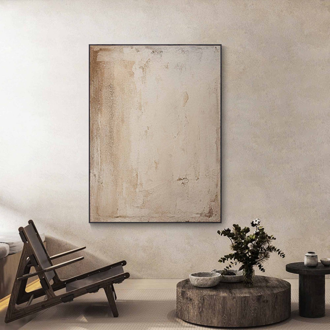 Beige Brown Wabi Sabi Abstract Textured Neutral Minimalist Wall Poster - Image 4