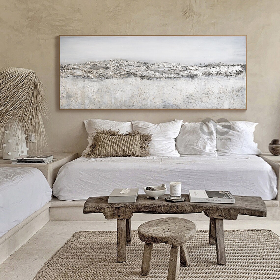 Abstract Gray Textured Landscape Minimalist Art Print - Image 2