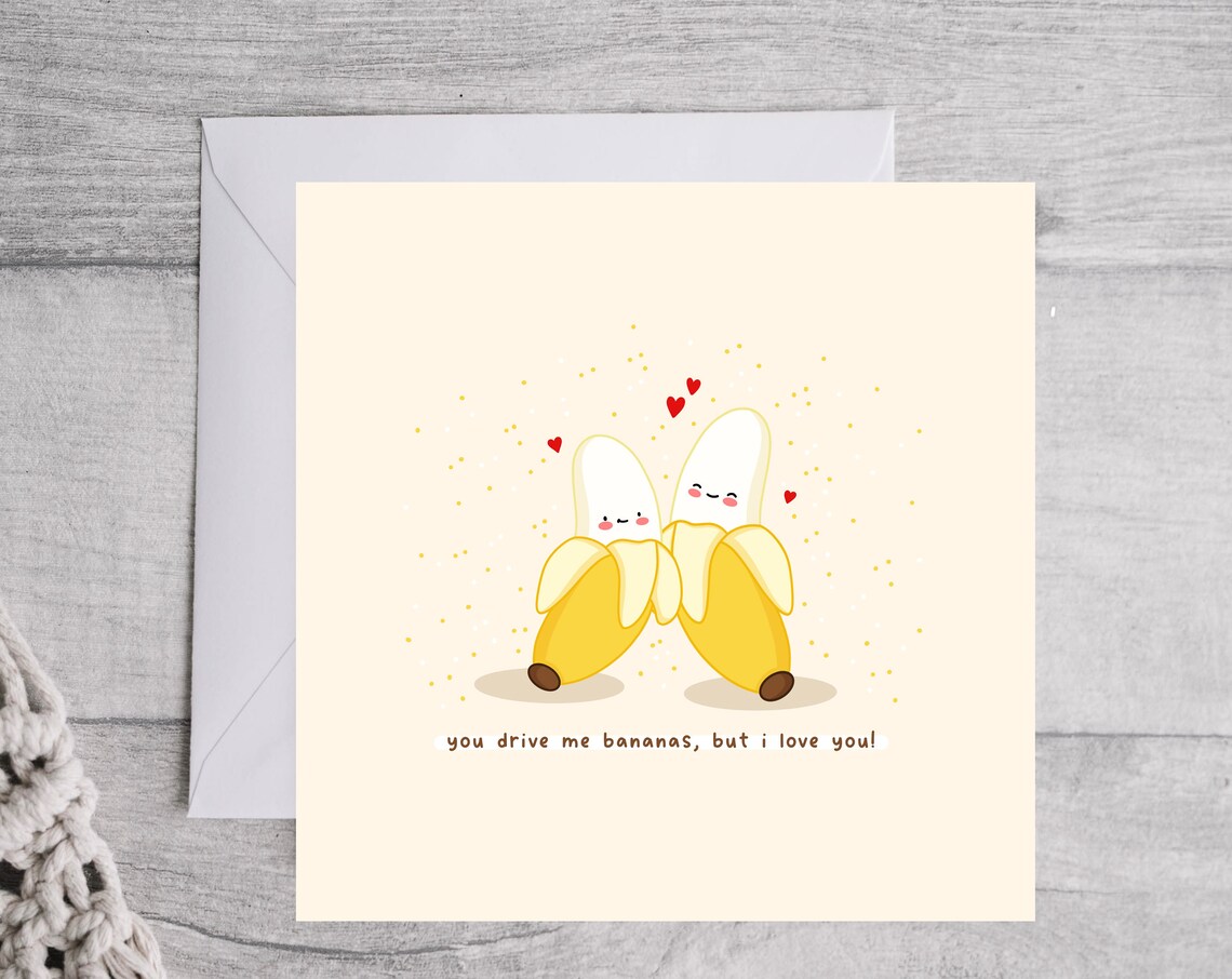 You Drive Me Bananas But I Love You Kawaii Banana Couple Poster - Image 4
