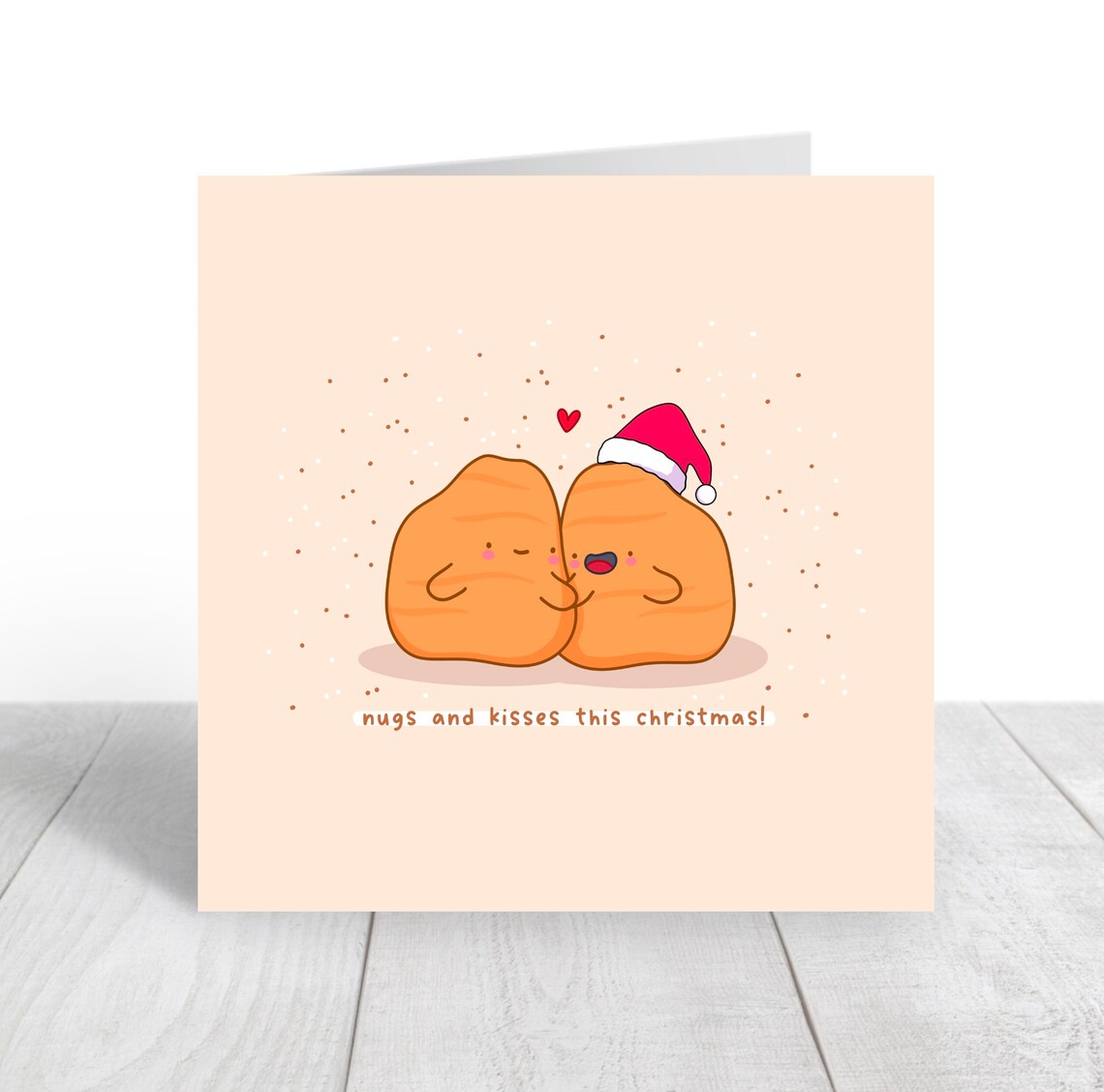 Nugs And Kisses This Christmas Kawaii Nugget Pair Holiday Poster - Image 3