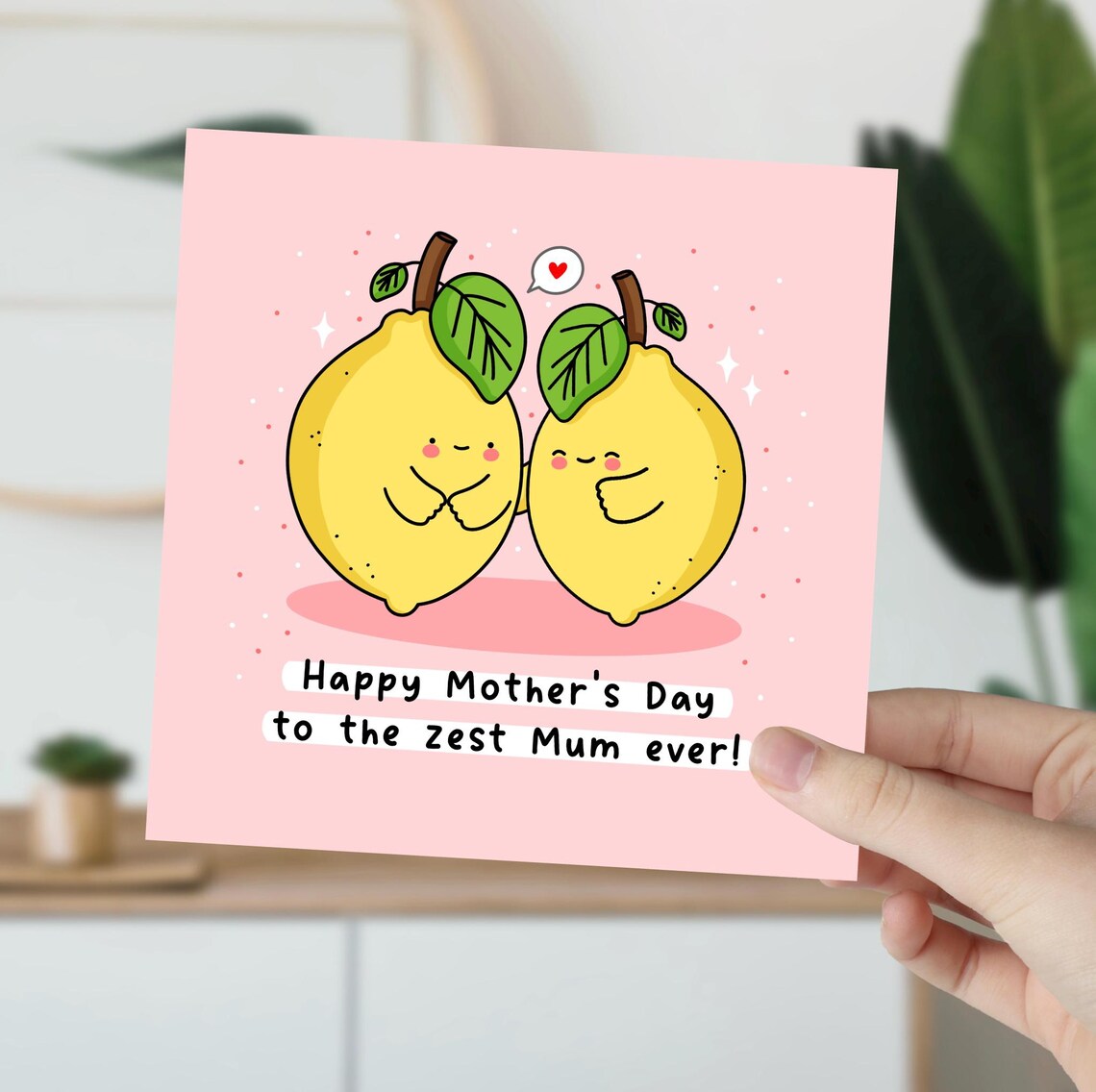 Cute Mothers Day Card Best Mum Ever Punny Card For Mum Kawaii Lemons - Image 6