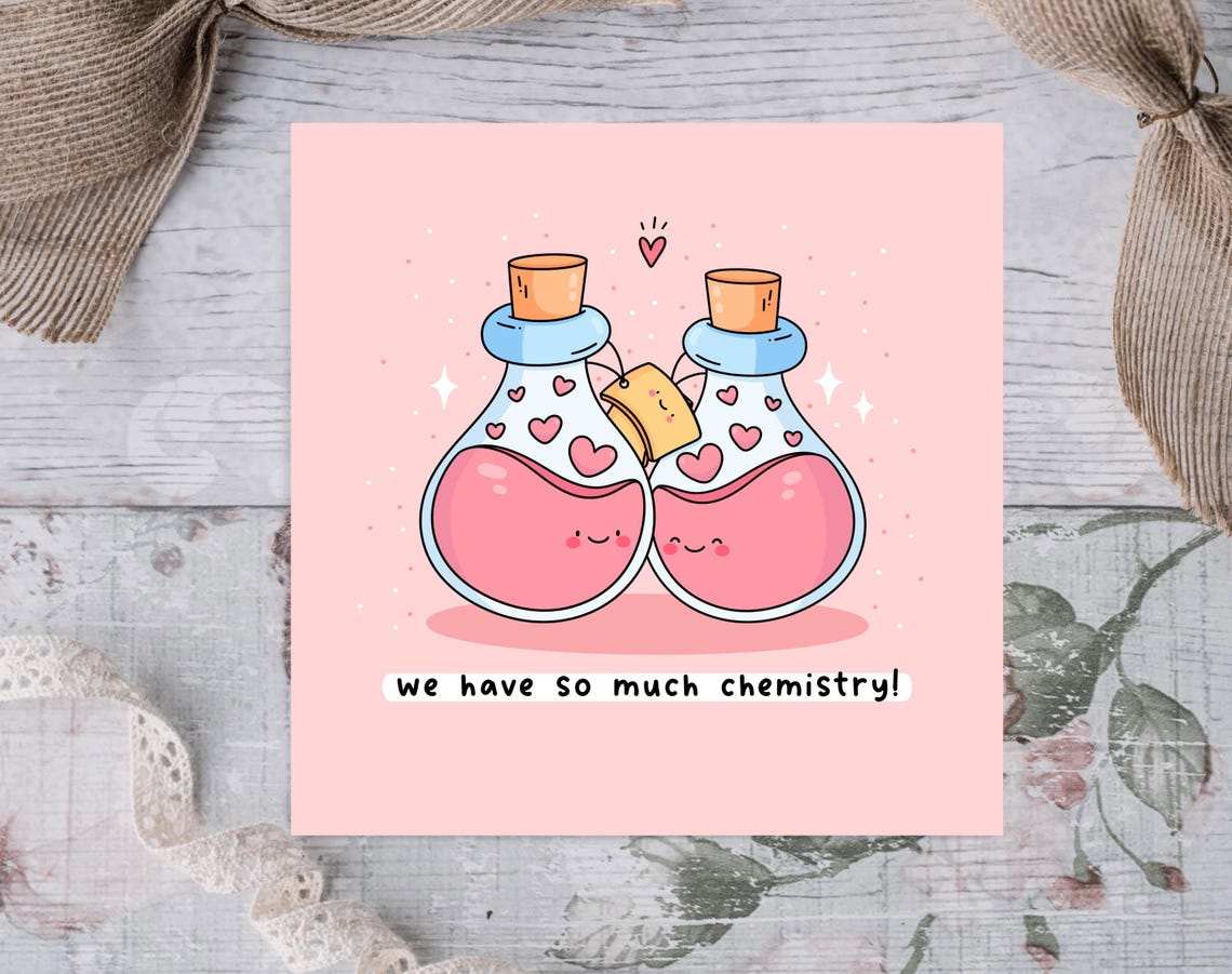 Kawaii We Have So Much Chemistry Love Potion Bottle Pun Art Print - Image 2