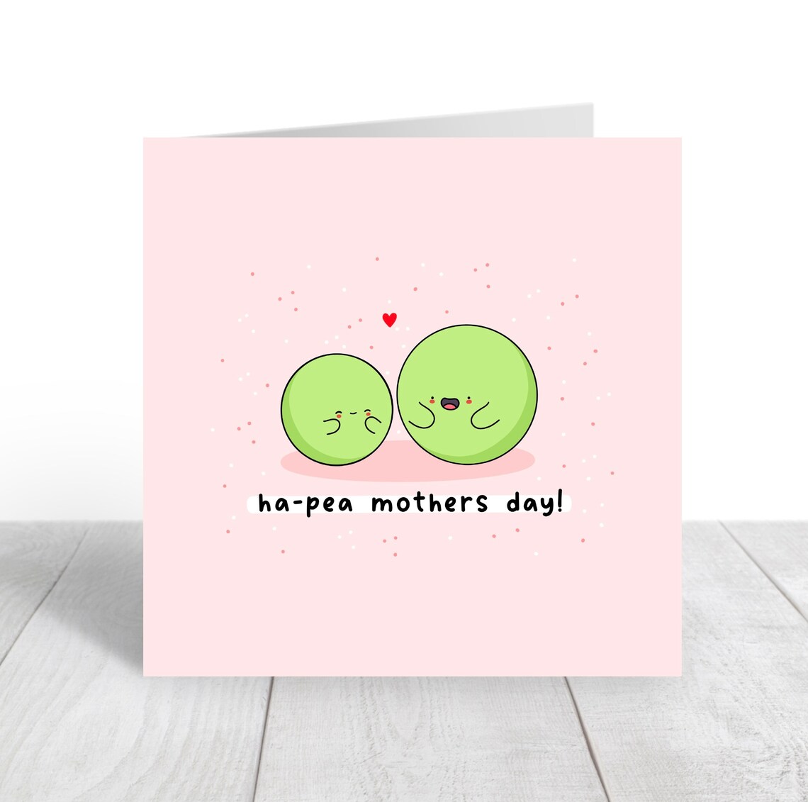 Two Smiling Peas Ha-Pea Mothers Day Punny Kawaii Green Wall Art - Image 6