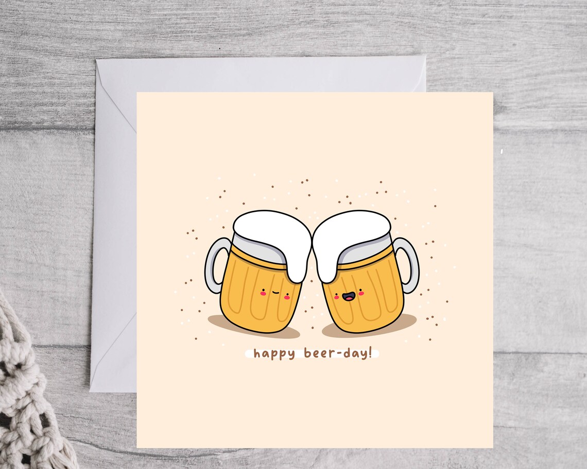 Happy Birthday Beer Pun Poster Print for Boyfriend - Image 2
