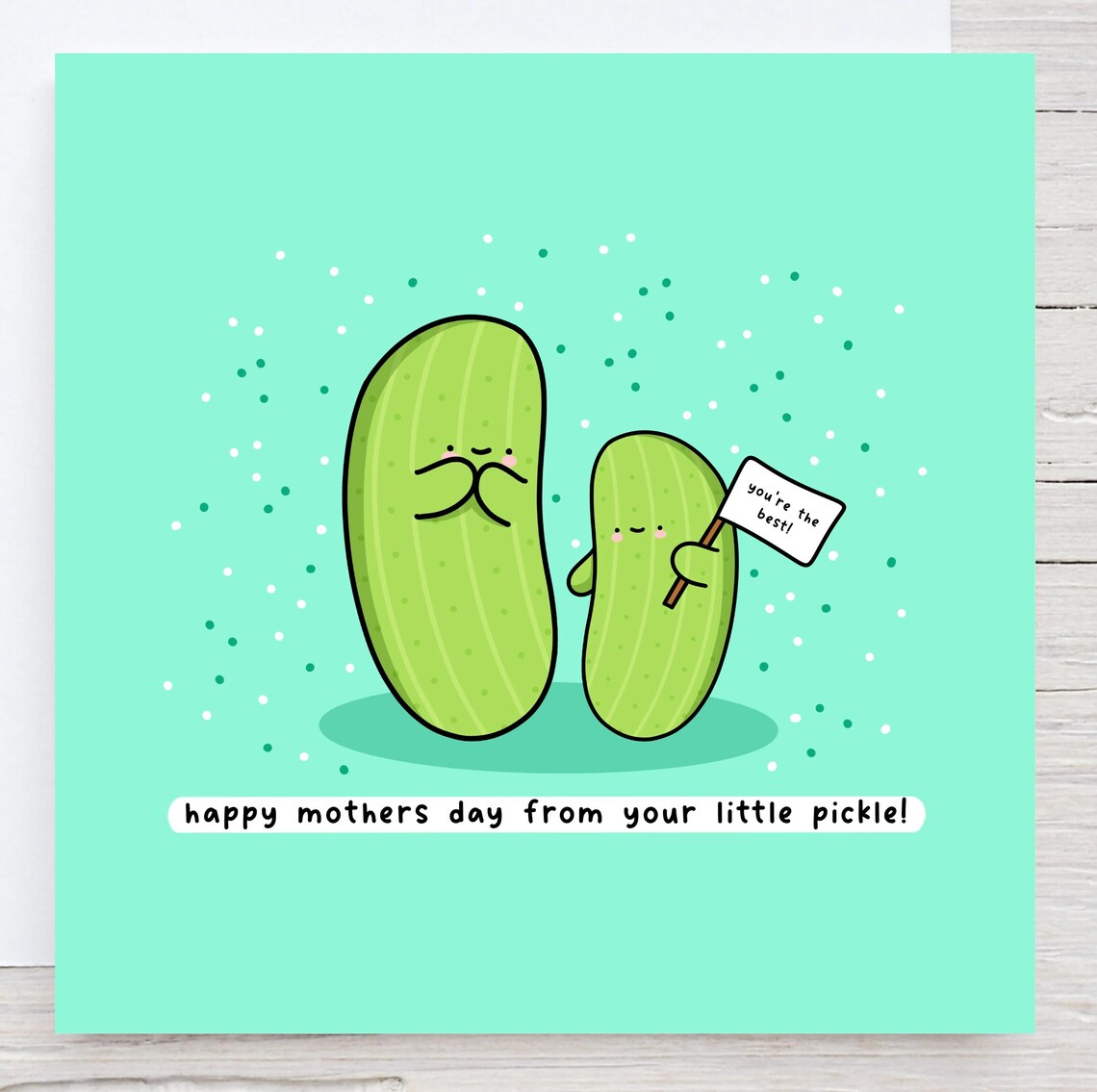 Kawaii Pickle Puns Happy Mothers Day From Your Little Pickle Poster