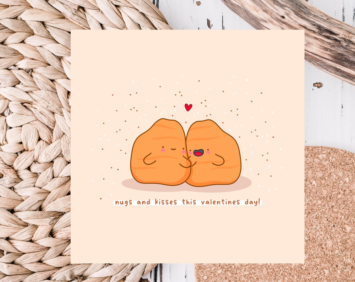 Nugs And Kisses This Valentines Day Kawaii Chicken Nugget Poster - Image 4