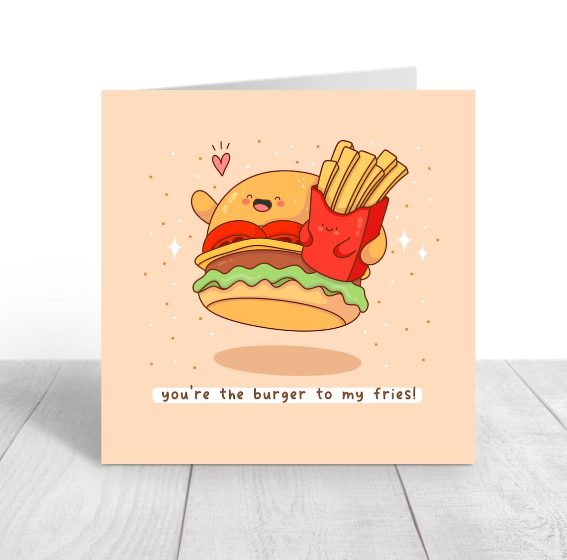Happy Burger Hugging Fries Youre The Burger To My Fries Wall Art - Image 4