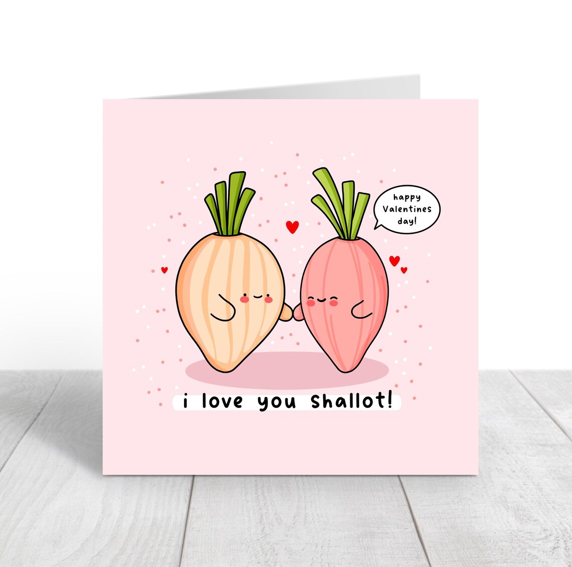 Shallot Pair Holding Hands I Love You Shallot Valentines Wall Art - Image 3