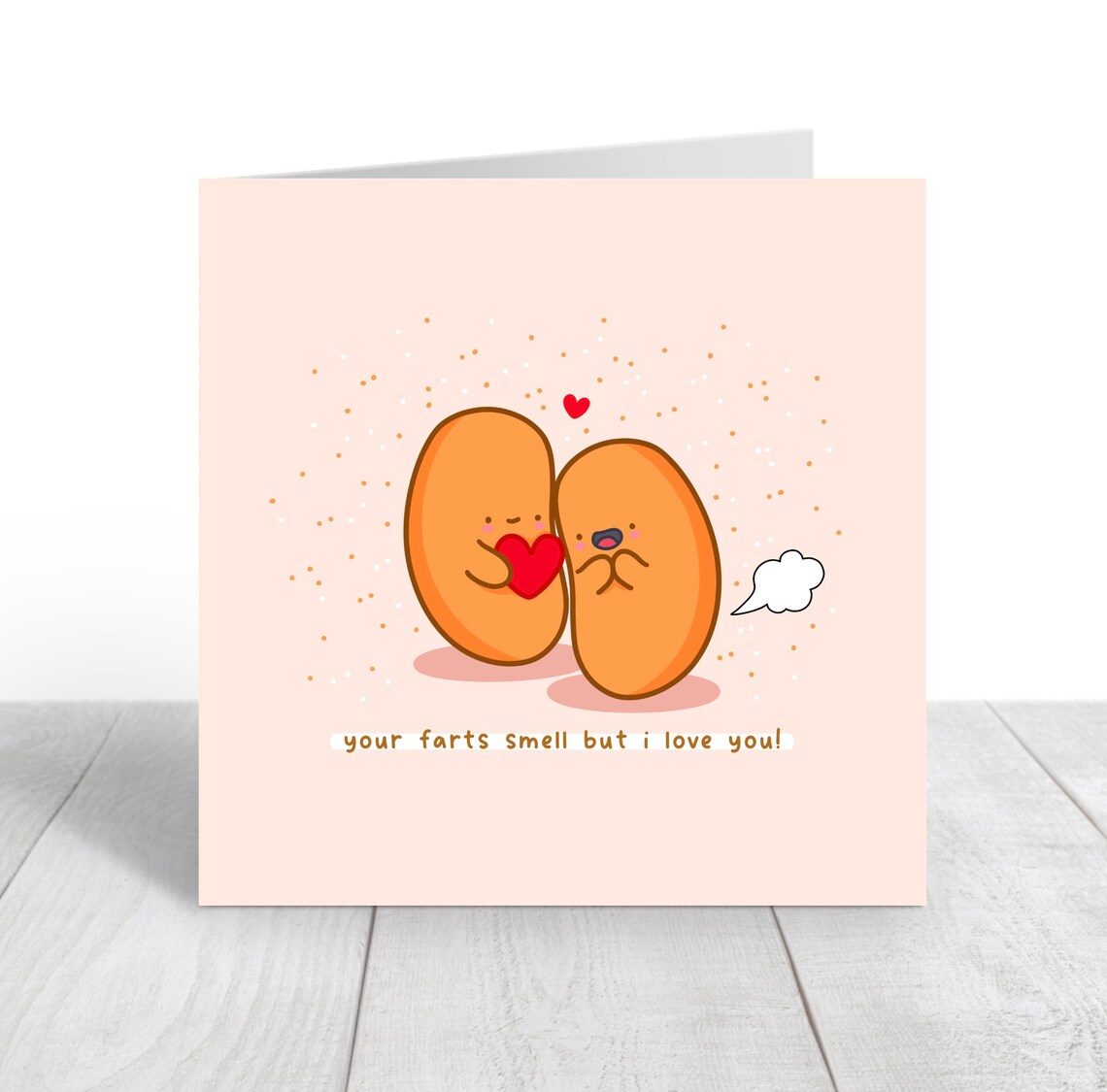 Kawaii Beans Your Farts Smell But I Love You Funny Pun Art Print - Image 4